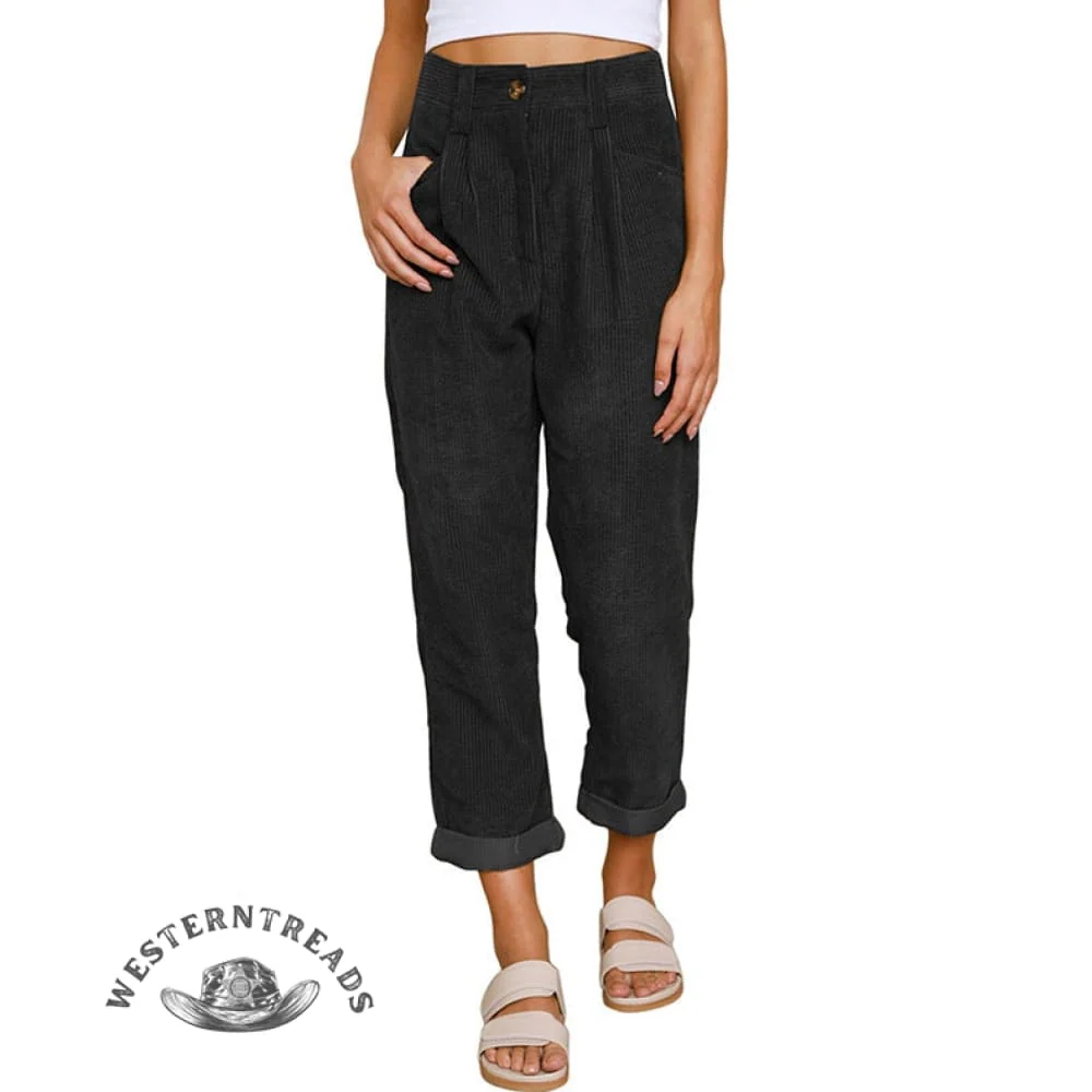 Women's Corduroy Straight Pants - Image 4