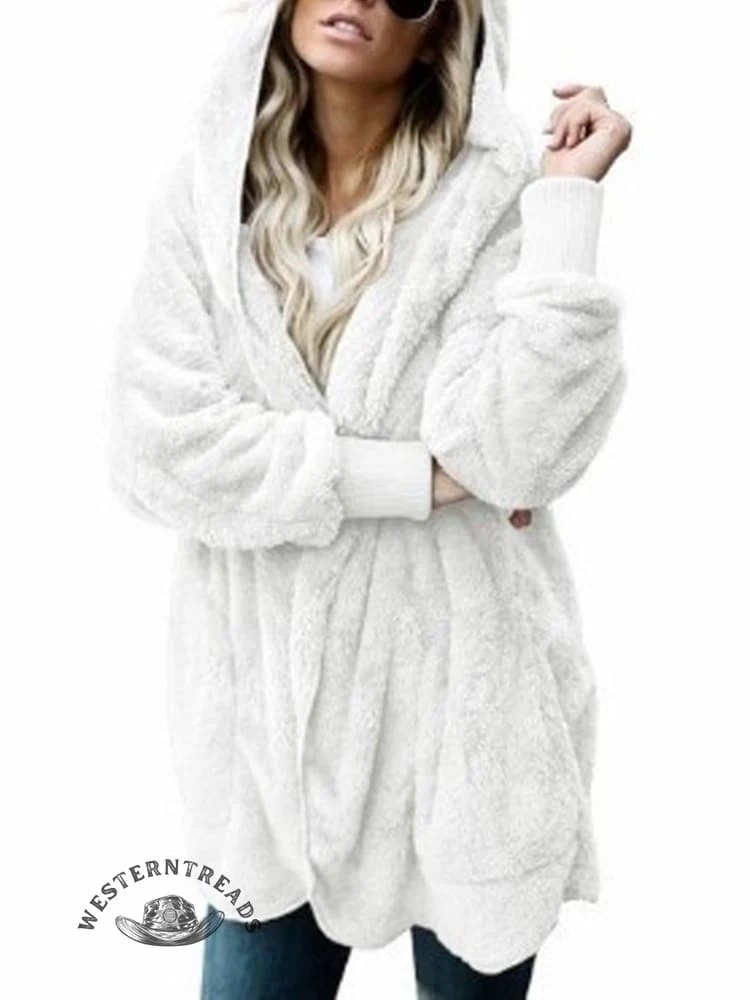 Autumn and Winter Solid Color Warm Top Medium Long Coat - Image 10