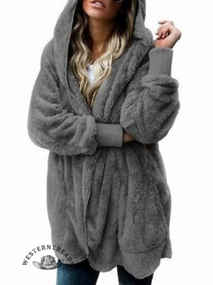 Autumn and Winter Solid Color Warm Top Medium Long Coat - Image 11