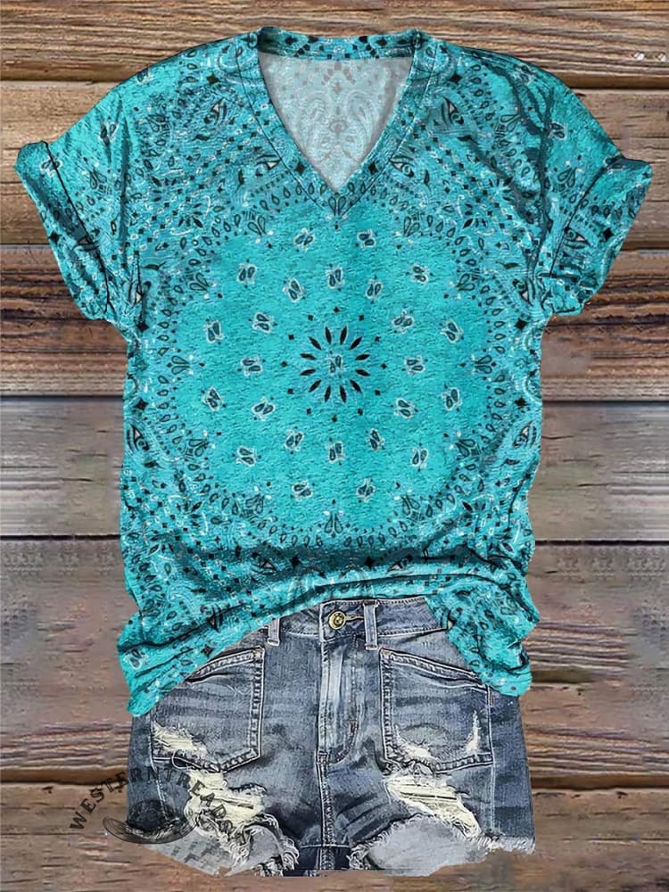 Bohemian Mandala Print T-Shirt - Image 2