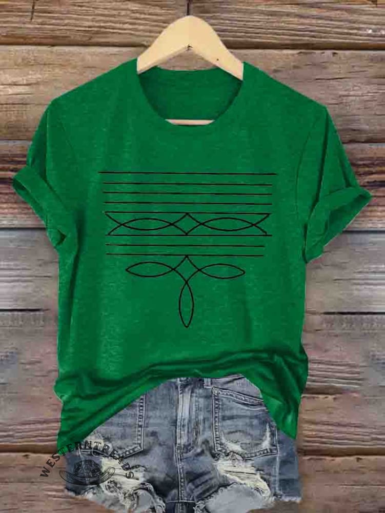 Boot Stitch Print T-shirt - Image 7
