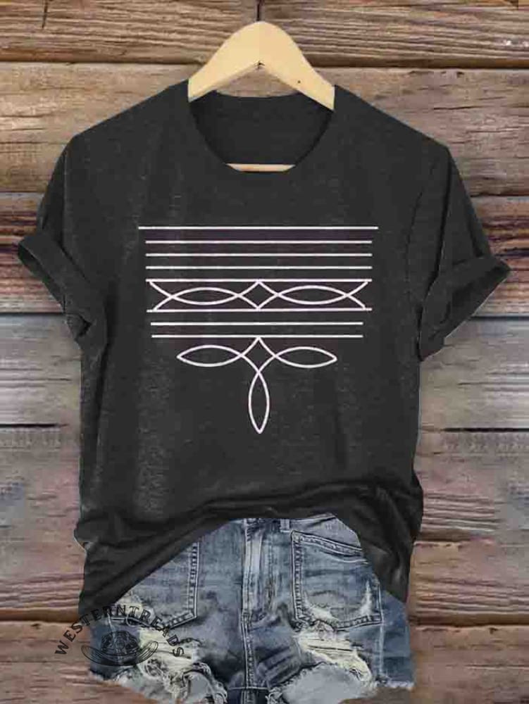 Boot Stitch Print T-shirt - Image 8