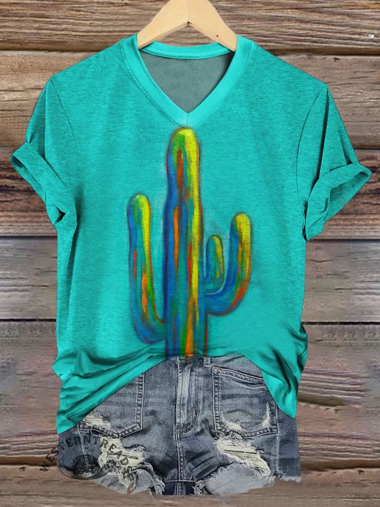 Cactus Art Print T-shirt - Image 2