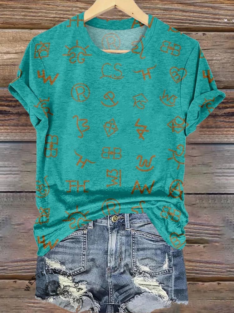Cattle Brands Print T-shirt - Image 6