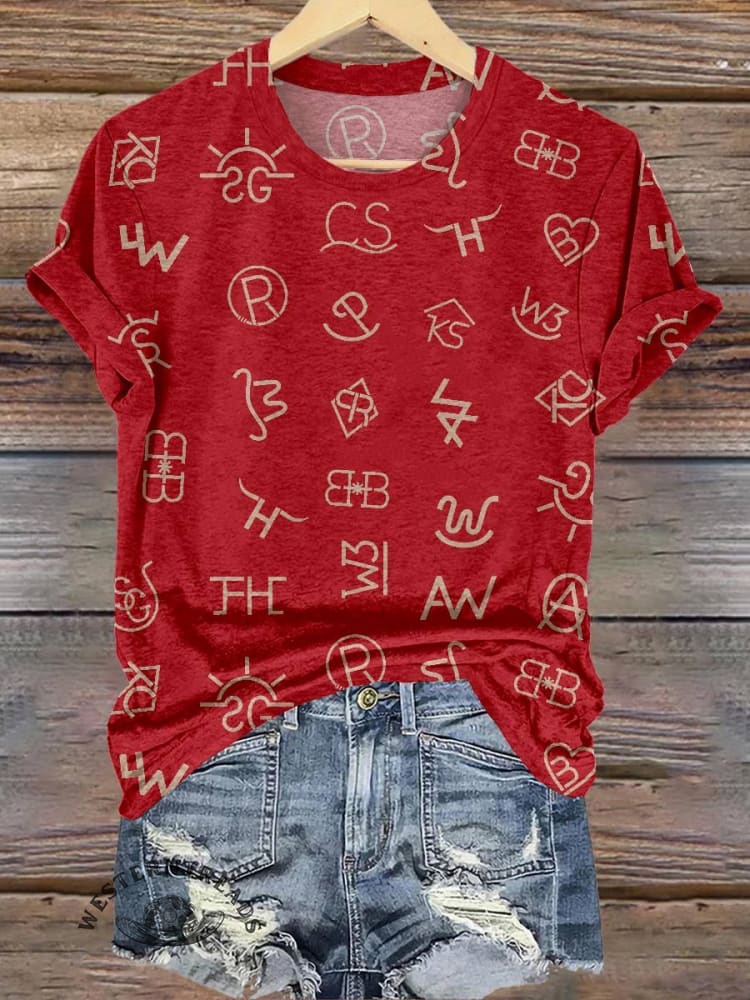 Cattle Brands Print T-shirt - Image 7