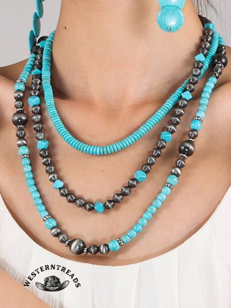 Very popular ✨Vintage Turquoise Layered Necklace - Image 3