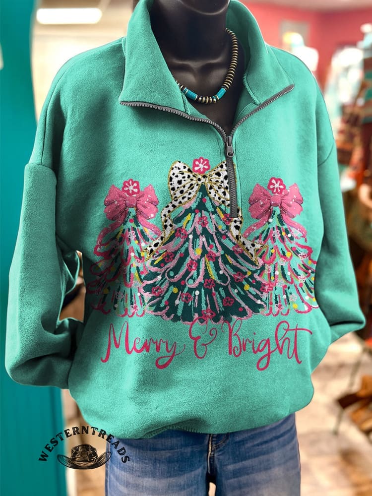 Christmas Art Prints Casual Cotton Sweatshirt - Image 2