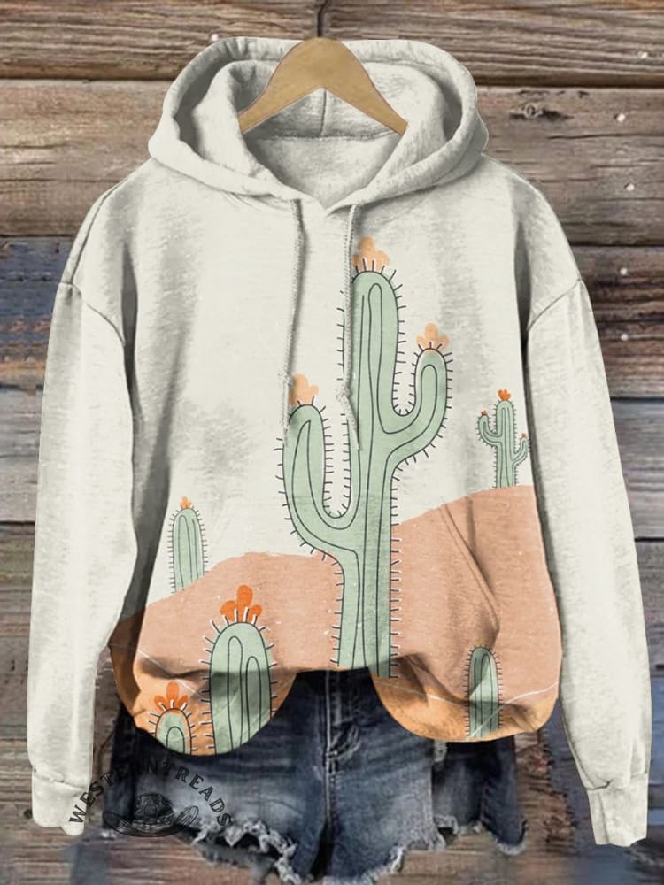 Classic Cactus Print Casual T-Shirt - Image 6