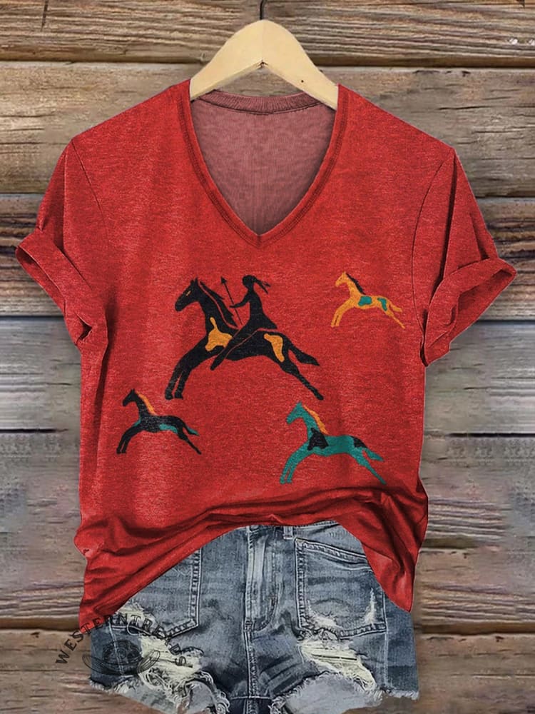 🔥Hot Sale🔥Classic Horse Art Print Casual T-Shirt - Image 2