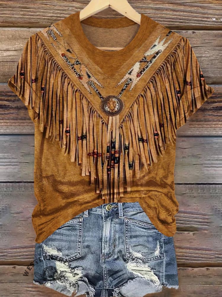 Classic West Print Casual T-shirt