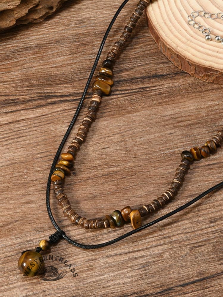 Coconut Shell Turquoise Necklace Set - Image 2