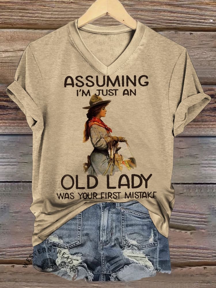 Cowgirl Print Casual Short Sleeve Top - Image 2