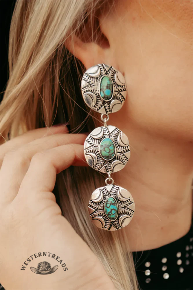 Vintage Ethnic Turquoise Earrings - Image 8