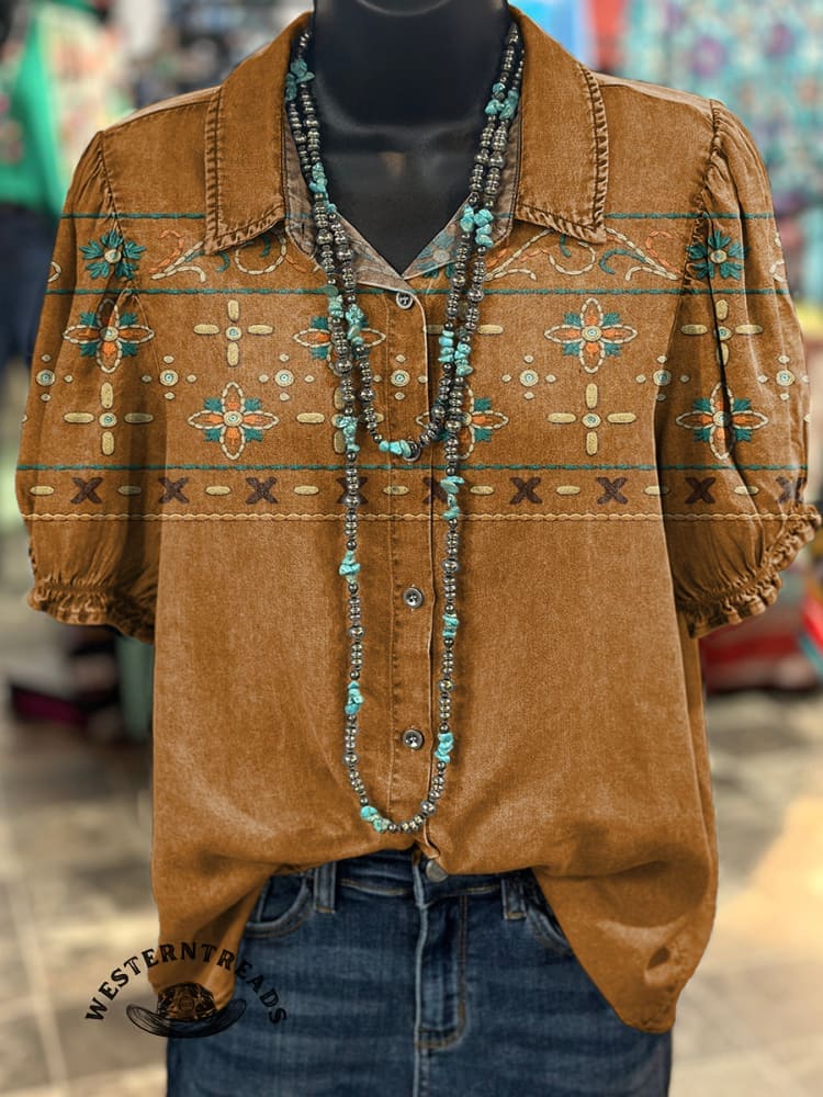 🔥Hot Sale🔥Ethnic Imitation Embroidery Vintage Flowers Print Sweatshirt - Image 4