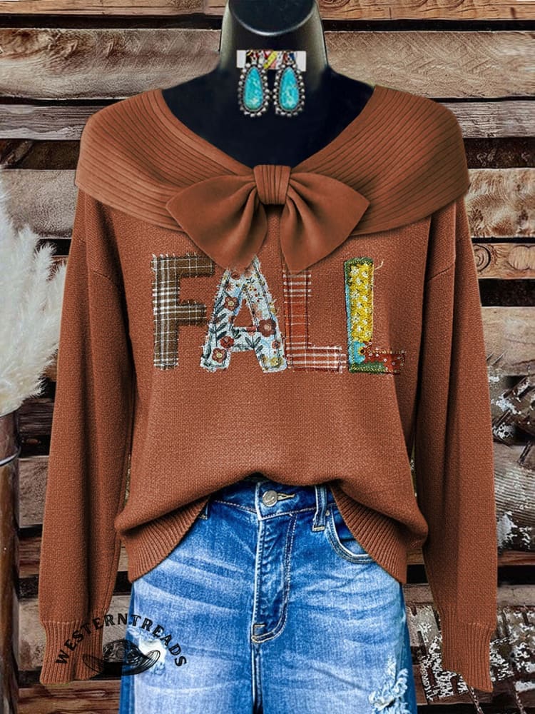 Fall Febric Art Print Casual Cotton Sweatshirt - Image 4