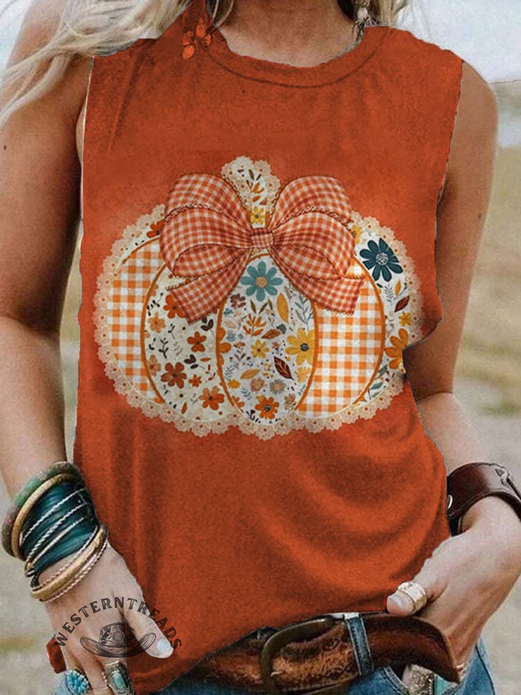 Fall Pumpkin Print Casual T-shirt - Image 7