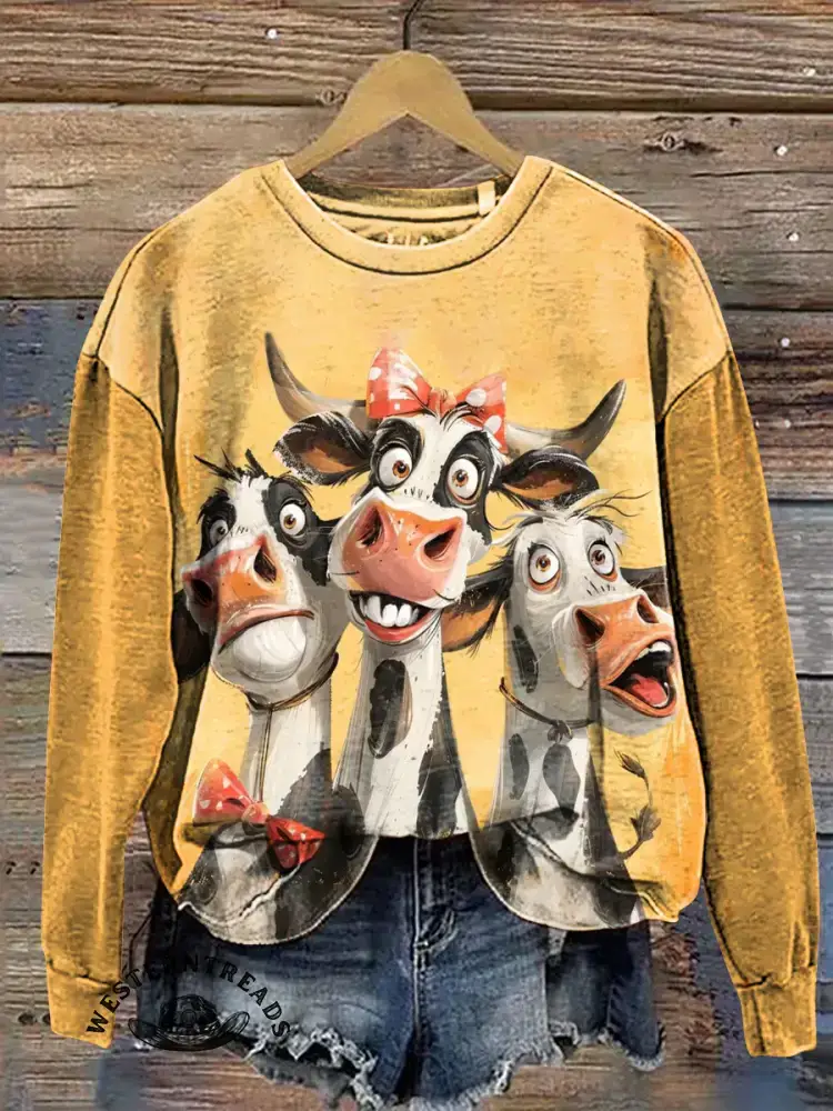 Funny Cow Art Print Classic Short-sleeved T-shirt - Image 3