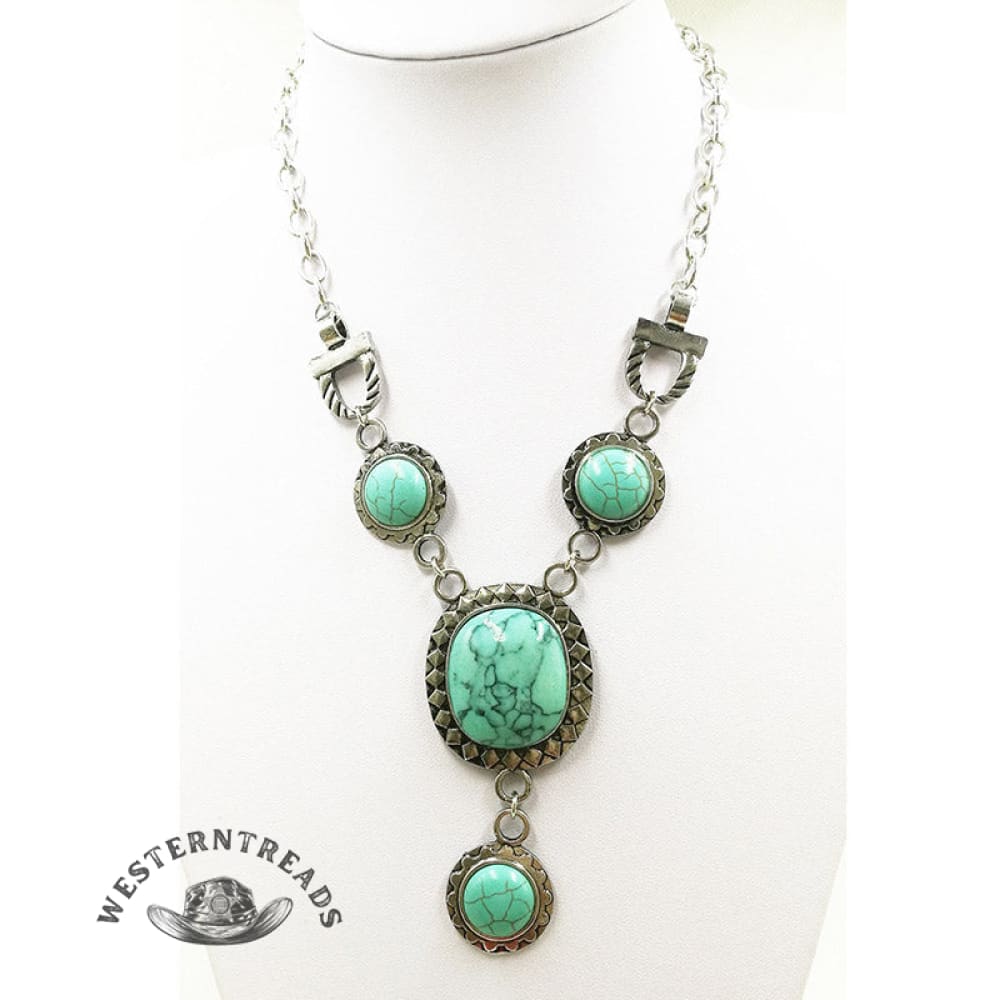 Vintage Unique Design Turquoise Oval Pendant Necklace - Image 4