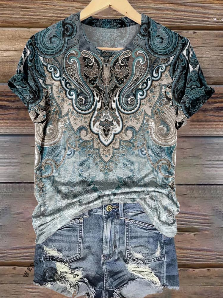 Paisley Print T-shirt - Image 2