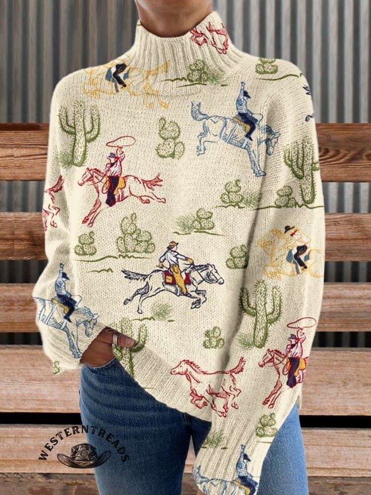 š„Hot Saleš„Vintage Western Cactus Rodeo Sweatshirt - Image 4