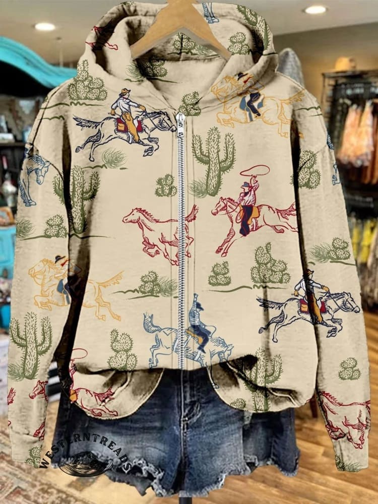 š„Hot Saleš„Vintage Western Cactus Rodeo Sweatshirt - Image 5