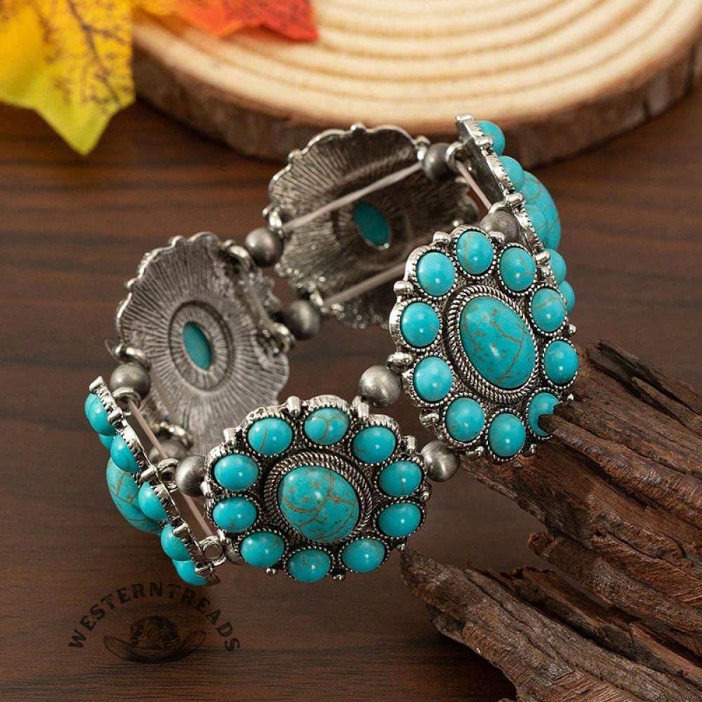 Vintage Ethnic Turquoise Bracelet - Image 2