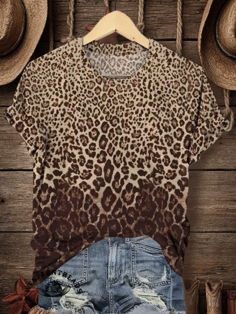 Retro Classic Leopard Pattern T-shirt