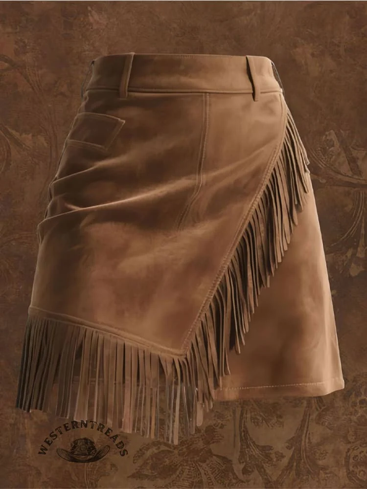 Retro Fringed Half-length Skirt - Image 2