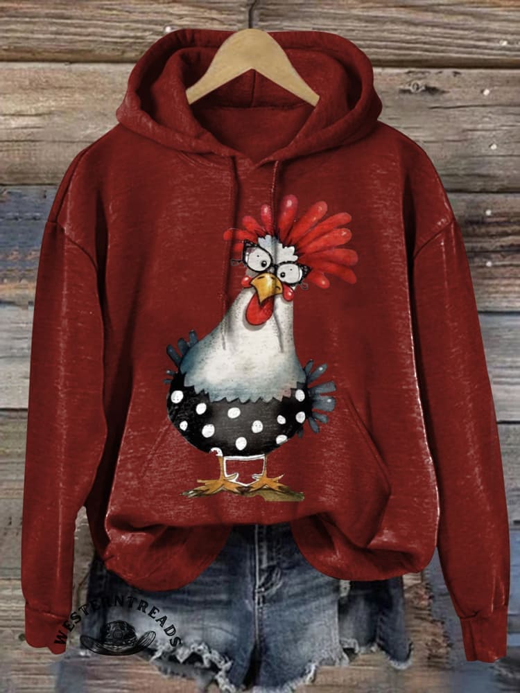 Retro Hen Art Print Casual T-shirt - Image 11