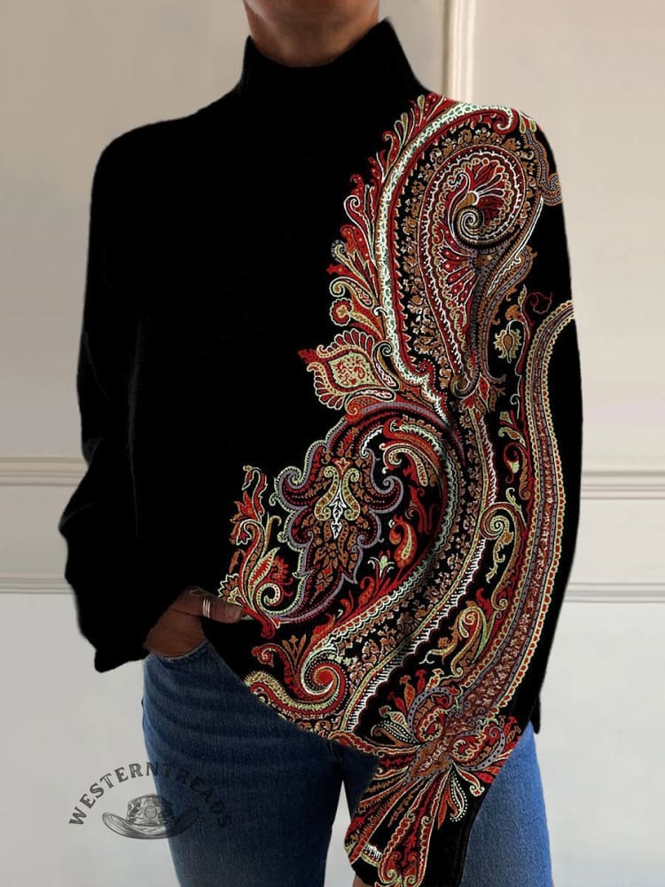 🔥Hot Sale🔥Retro Paisley Pattern Art Print Casual Sweatshirt - Image 3