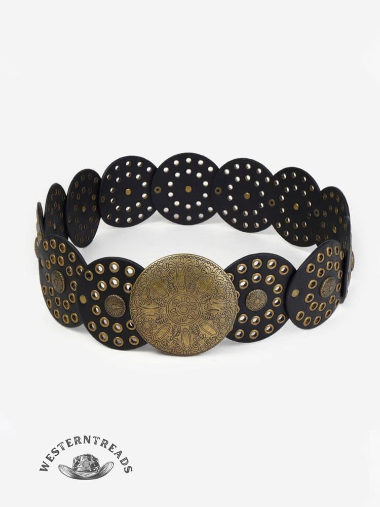 Round Hollow European and American Retro Cowboy Western Belt Round Hollow - Image 13