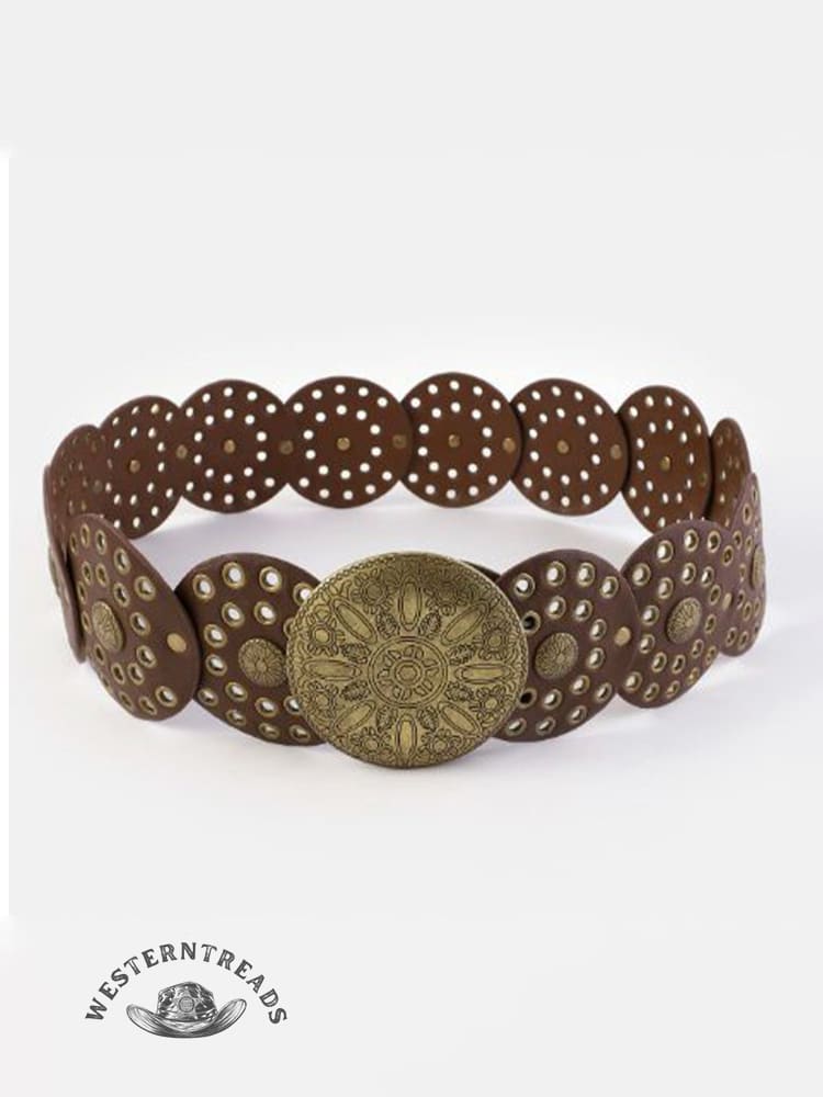 Round Hollow European and American Retro Cowboy Western Belt Round Hollow - Image 4