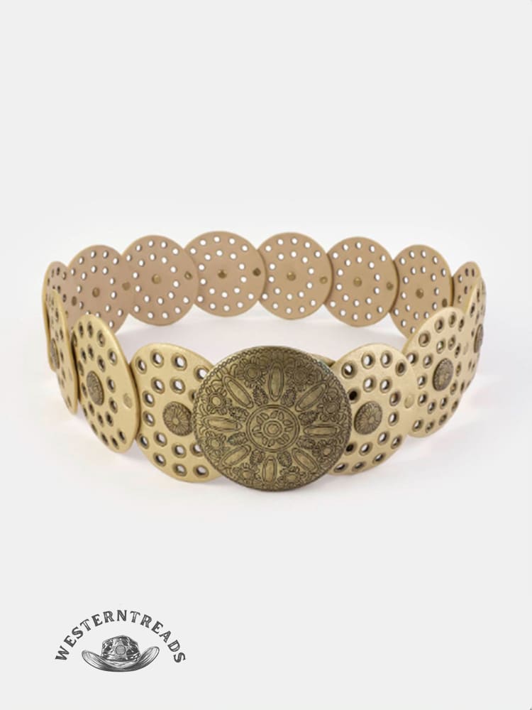 Round Hollow European and American Retro Cowboy Western Belt Round Hollow - Image 6