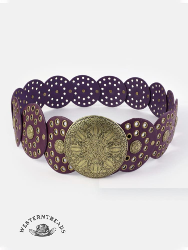 Round Hollow European and American Retro Cowboy Western Belt Round Hollow - Image 8