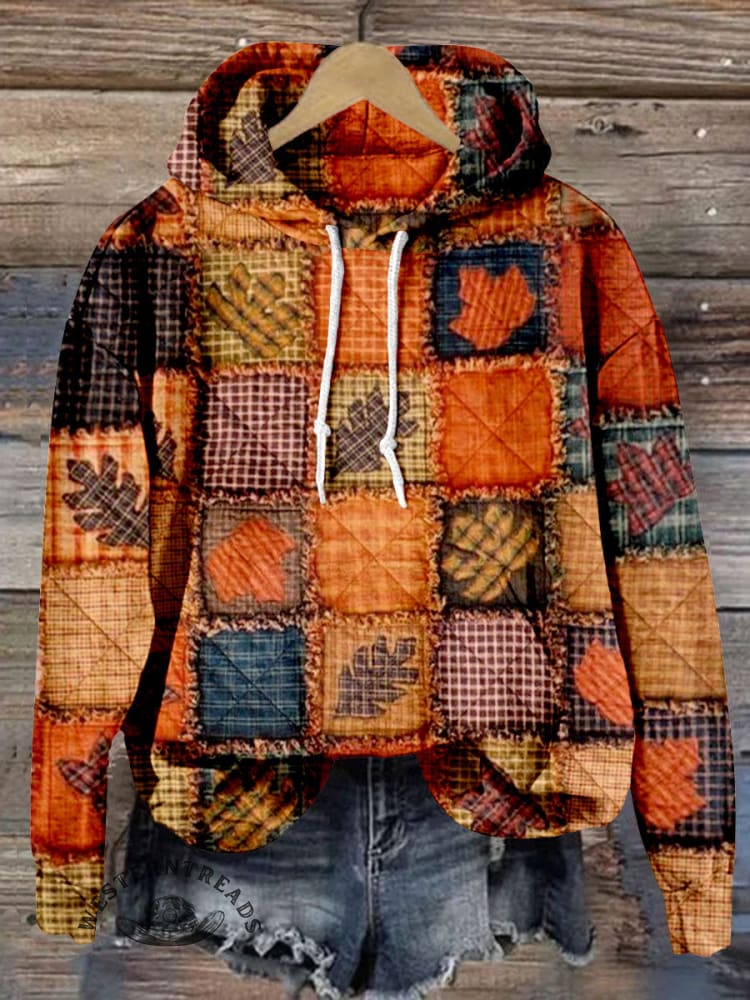 Thanksgiving Pumpkin Maple Leaf Casual Hoodie Sweatshirt