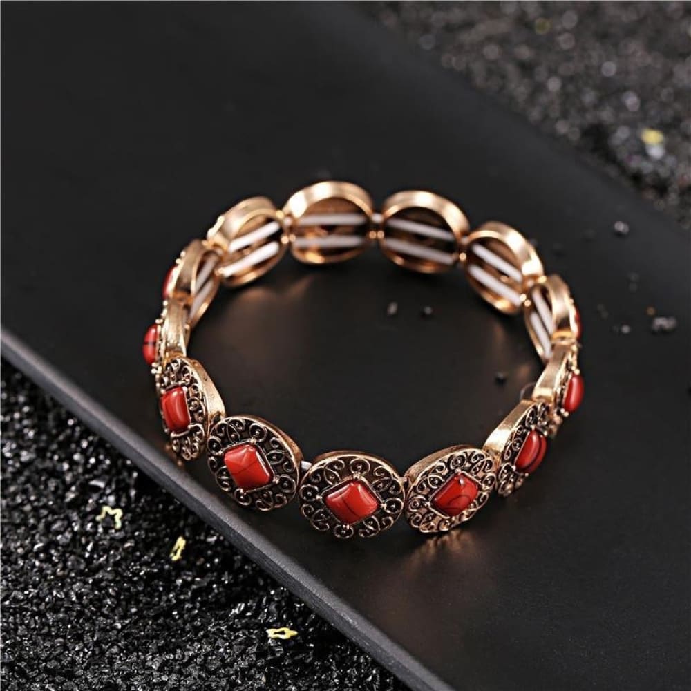 Turquoise vintage ethnic style light-weight bracelet - Image 2