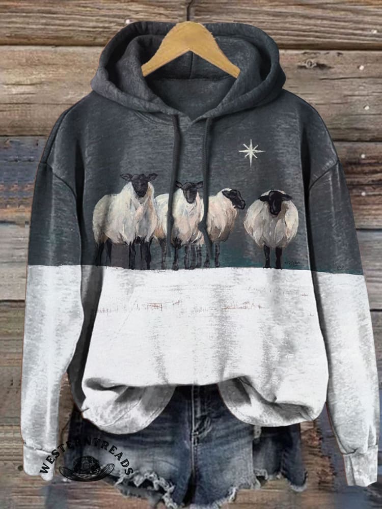 Vintage Art Print Casual Cotton Sweatshirt - Image 3