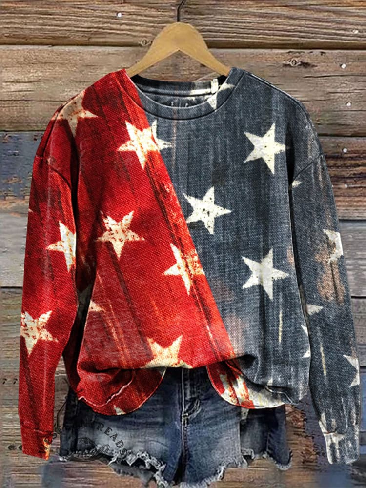 Vintage Art Print Casual Cotton Sweatshirt