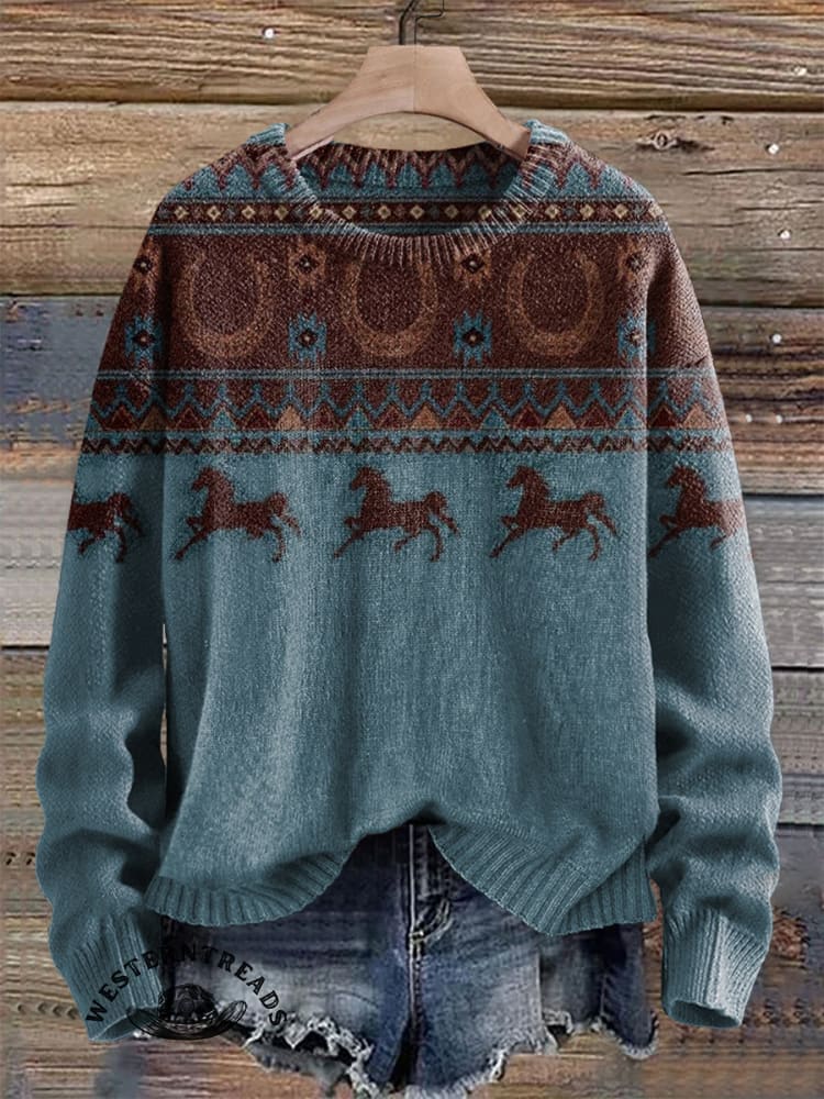 š„Limited Time Discountš„Vintage Aztec Horse Art Print Casual Hoodie Sweatshirt - Image 7