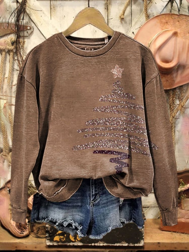 Vintage Christmas Print Casual  Sweatshirt - Image 3
