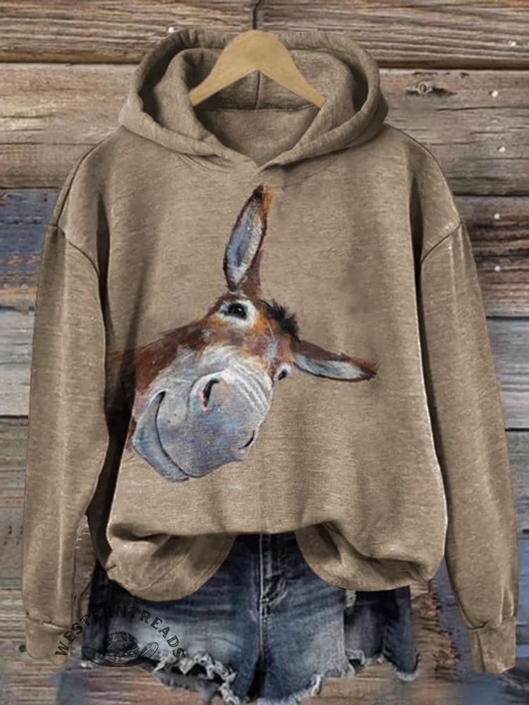 Vintage Donkey Art Print Short Sleeves T-shirt - Image 4