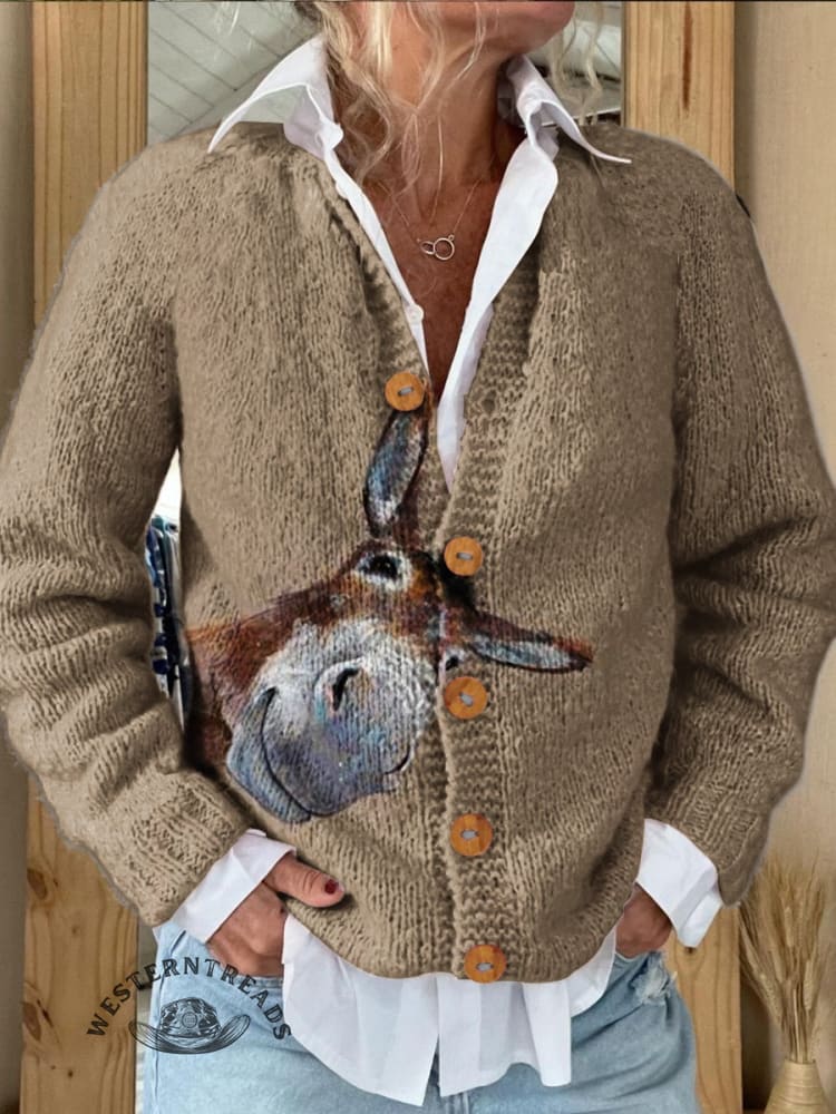 Vintage Donkey Art Print Short Sleeves T-shirt - Image 5