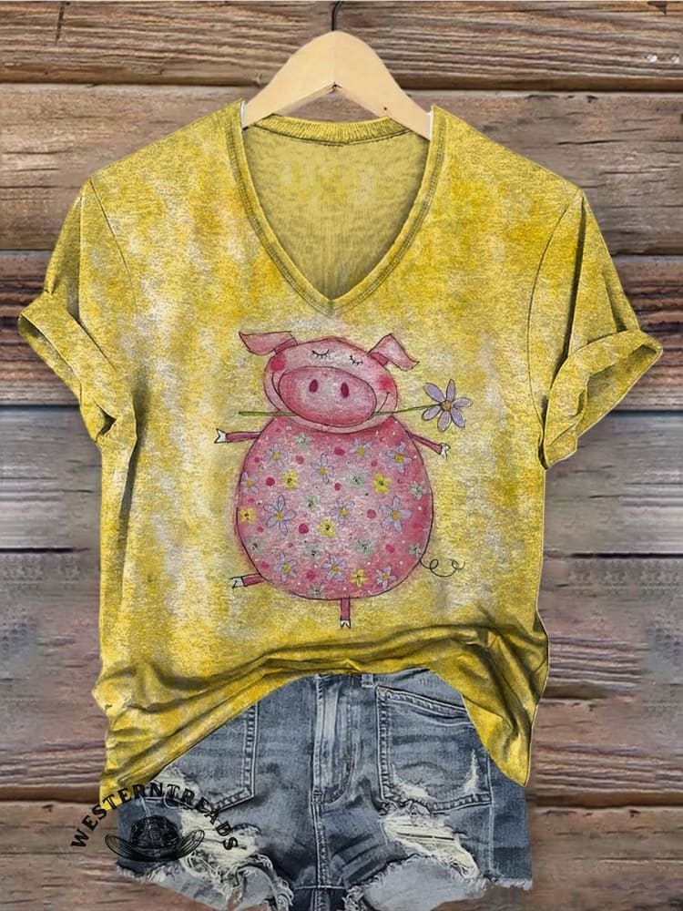 Vintage Farm Animal Art Print T-shirt - Image 2