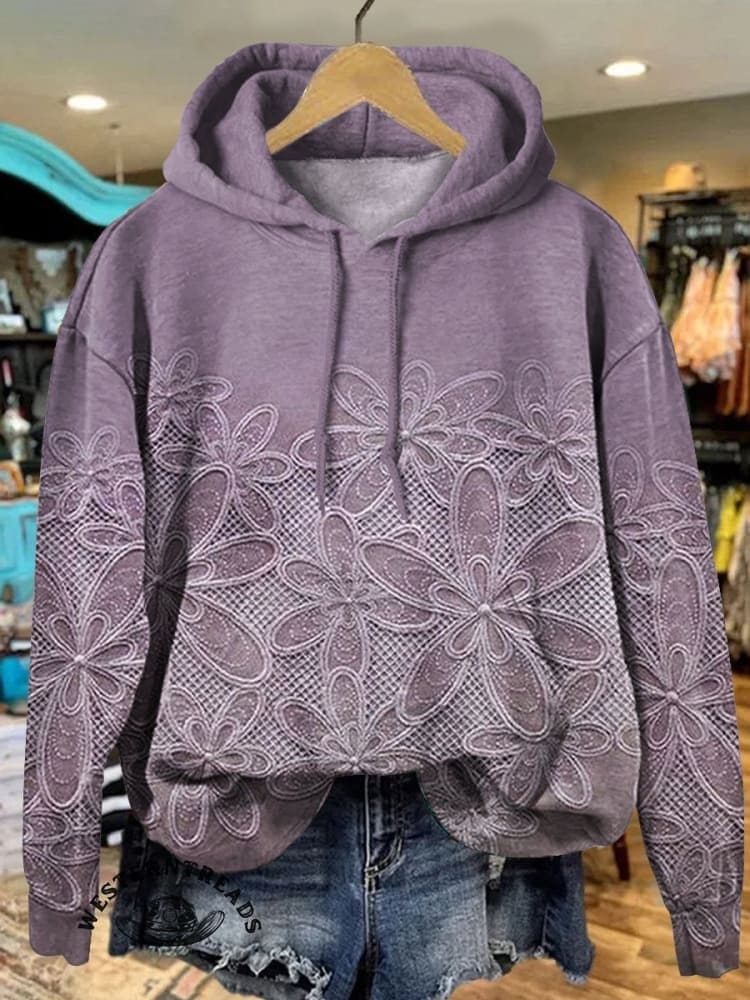 🔥Hot Sale🔥Vintage Floral Art Print Casual Sweatshirt - Image 2