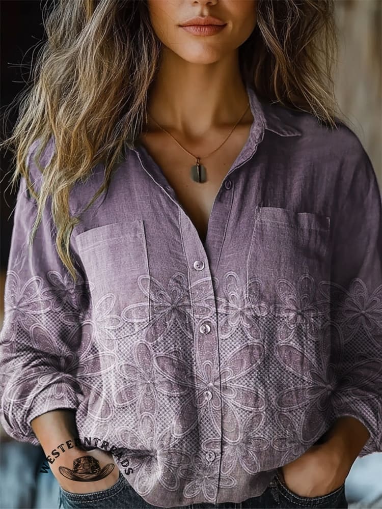 🔥Hot Sale🔥Vintage Floral Art Print Casual Sweatshirt - Image 8