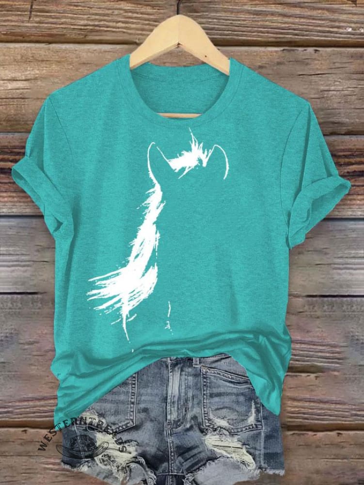 Vintage Horse Print T-shirt - Image 2