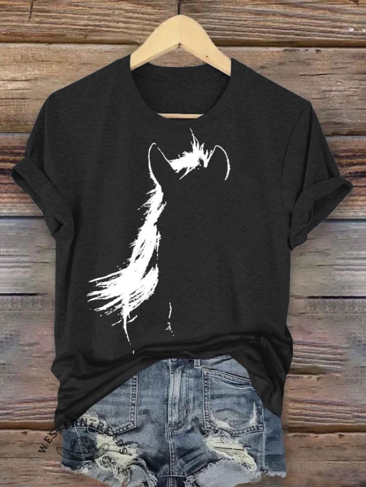 Vintage Horse Print T-shirt - Image 3