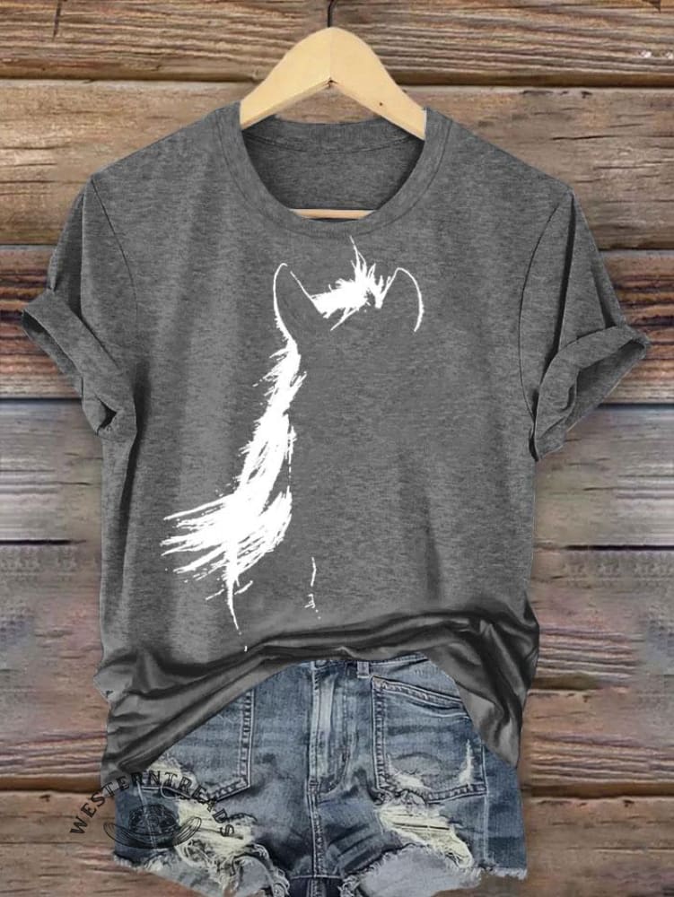 Vintage Horse Print T-shirt - Image 4