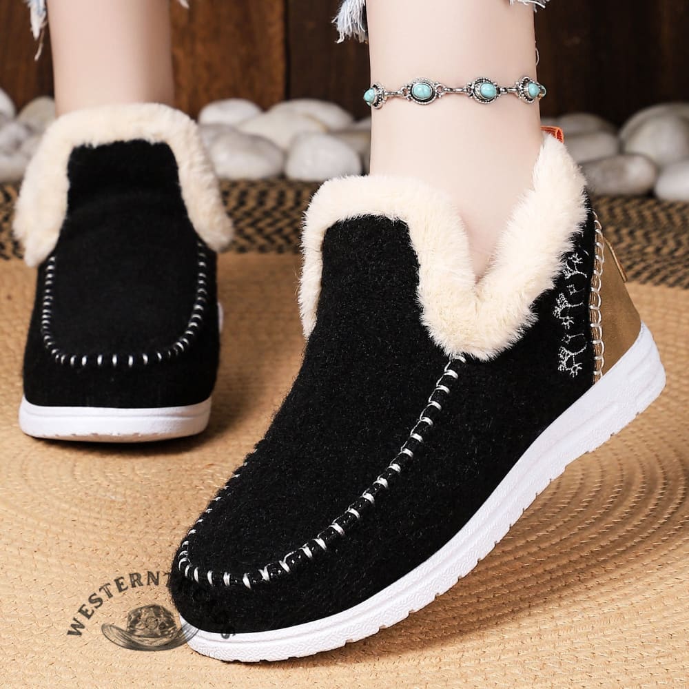 Vintage Velvet Snow Boots  Shoes - Image 2
