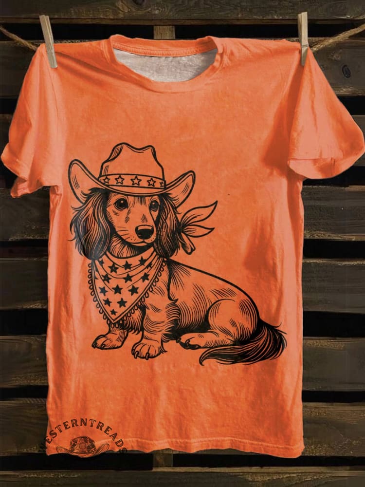 West Cowboy Dog Print T-shirt - Image 5